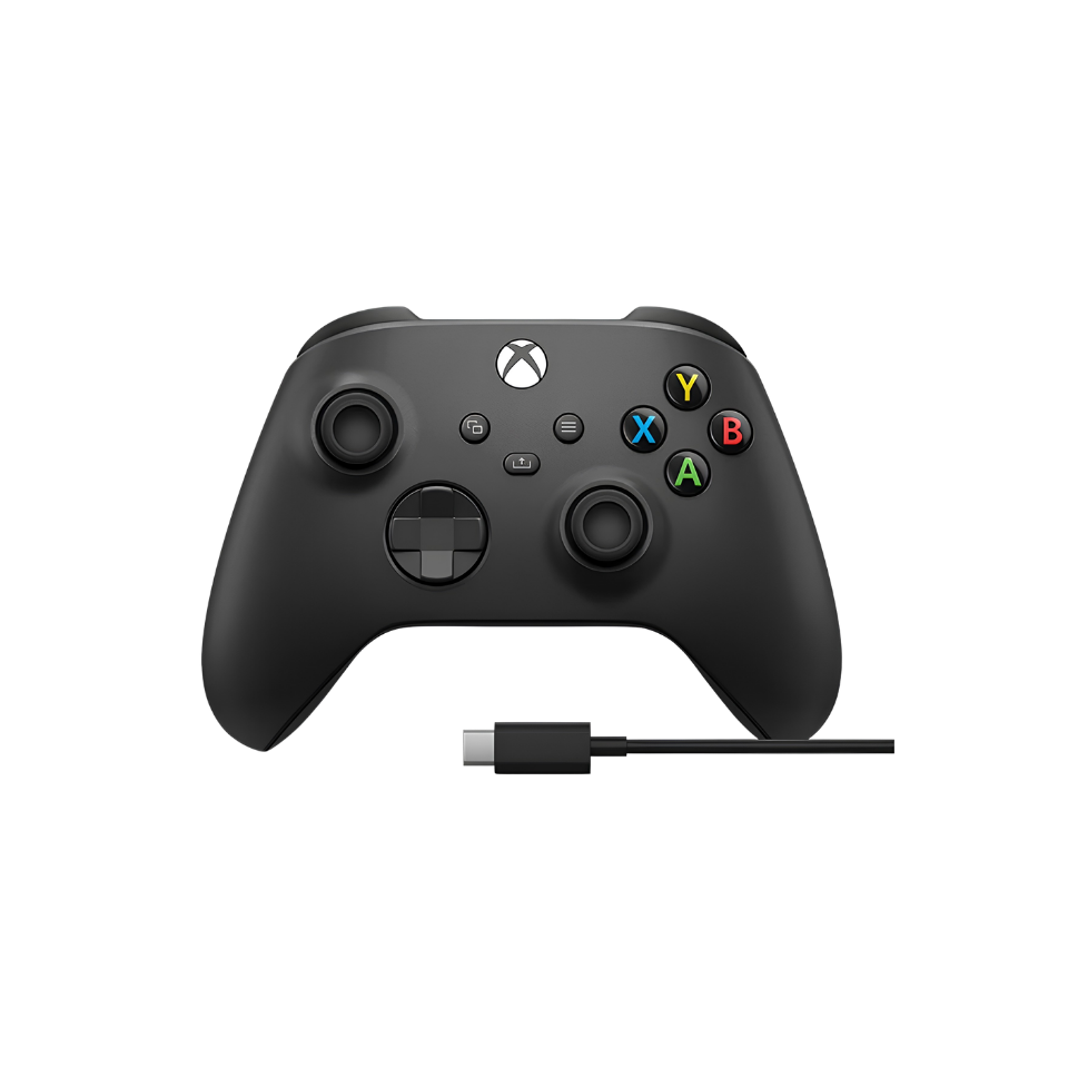 Controle Sem Fio Xbox, Cabo USB-C Para Xbox E PC, Preto