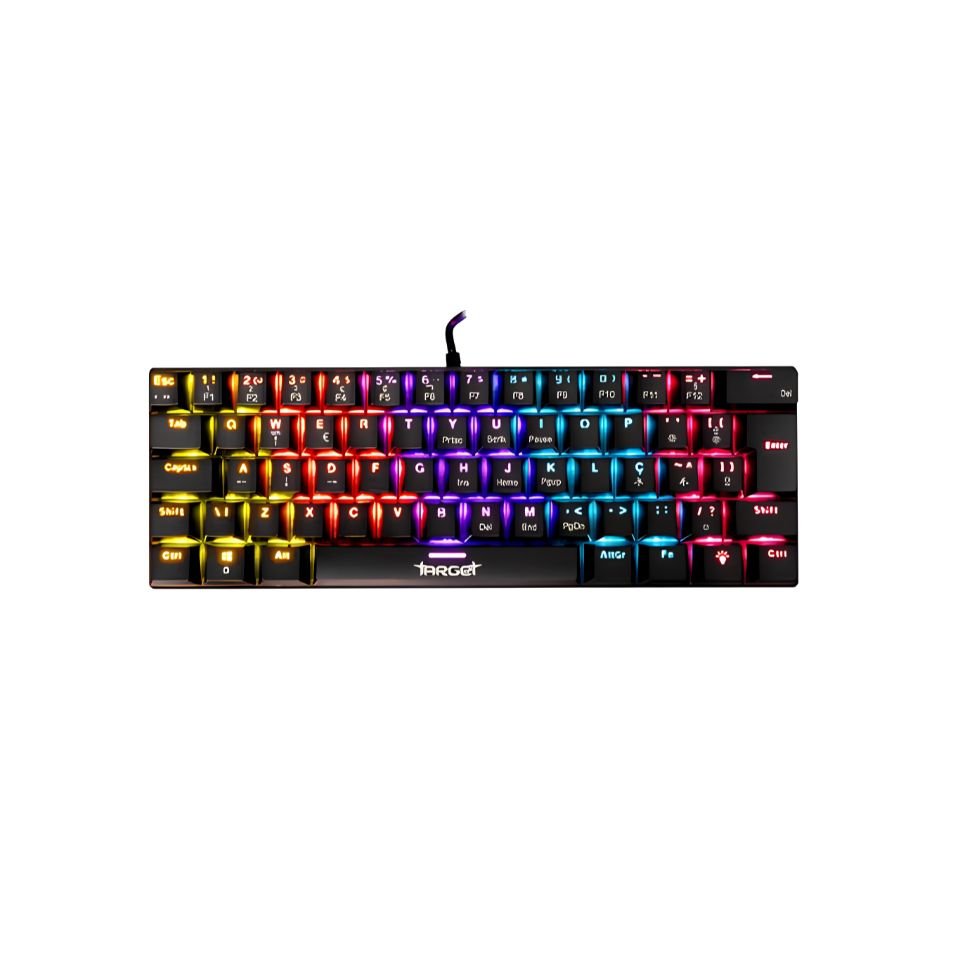 Teclado Mecanico TGT Sherman V3 C1, Rainbow, ABNT2, Switch Marrom, Preto, TGT-SHRC-BR01