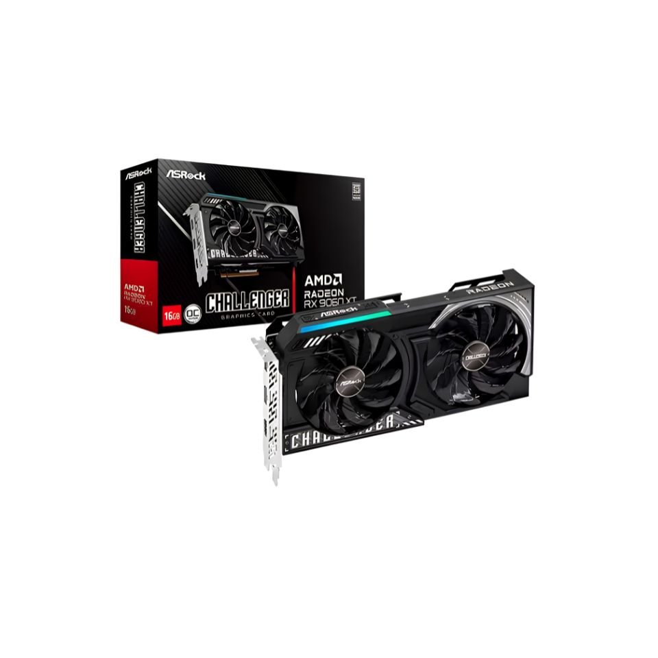 Placa de Video AsRock Radeon RX 9060 XT Challenger OC, 16GB, GDDR6, 128-bit, 90-GA5QZZ-00UANF